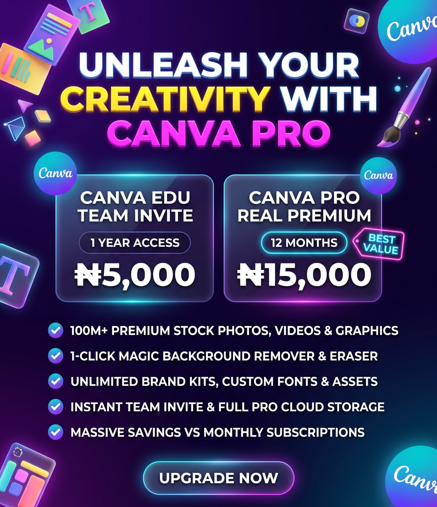 Canva Pro offer banner