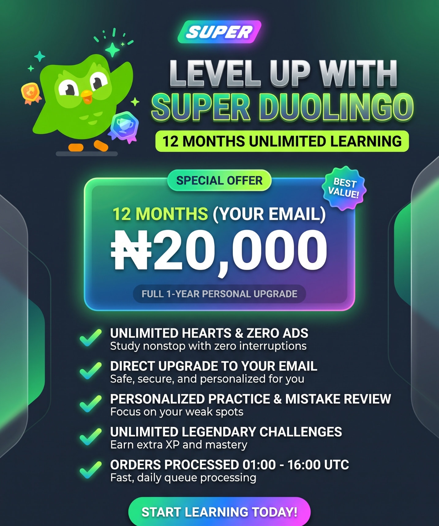 Super Duolingo offer banner