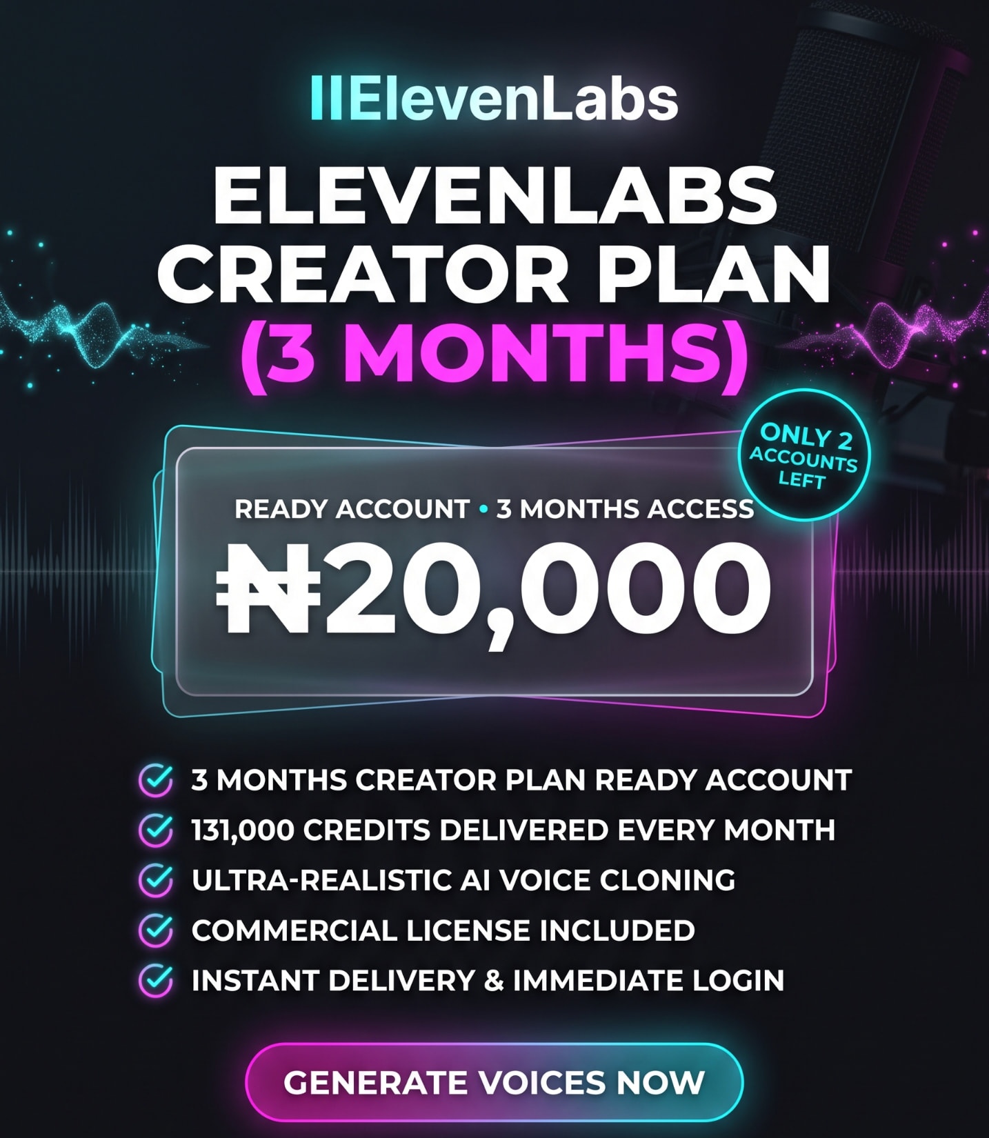 ElevenLabs Creator offer banner