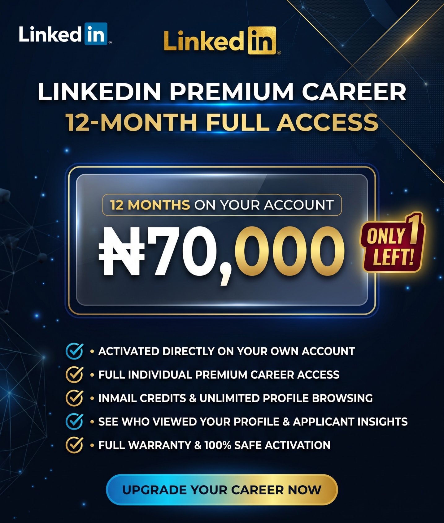 LinkedIn Premium Career offer banner